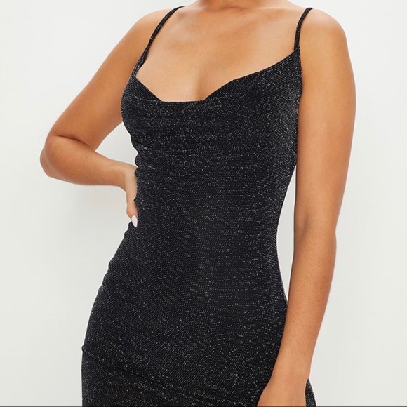 black sparkly dress pretty little thing